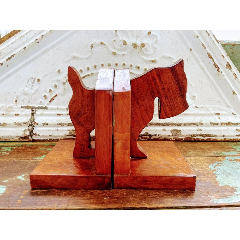 Vintage Art Deco Scotty Dog Wood Bookends - Picture 3 of 9
